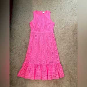J crew cotton knit dress pink